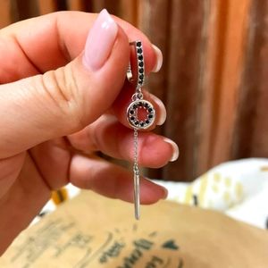 Gold Black Diamond Earrings